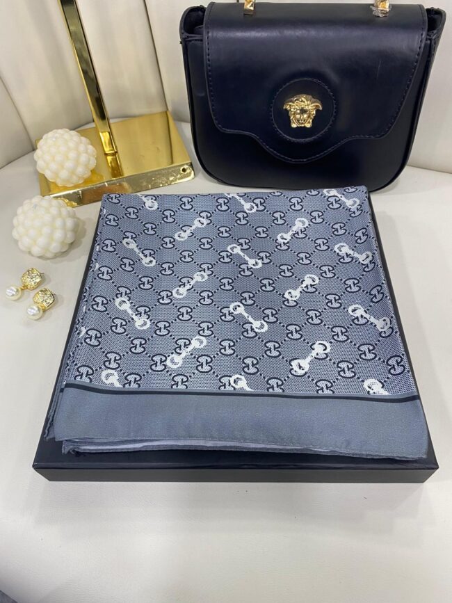 Gucci Desen Marka Eşarp - 62268 - Antrasit