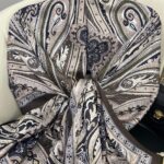 Rüzgar Desen Vual İpek Şal -122336-Ceviz Kahvesi