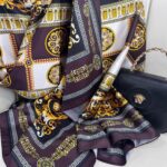 VERSACE VUAL İPEK ŞAL - 344456- Erik Moru