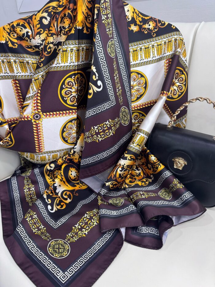 VERSACE VUAL İPEK ŞAL - 344456- Erik Moru