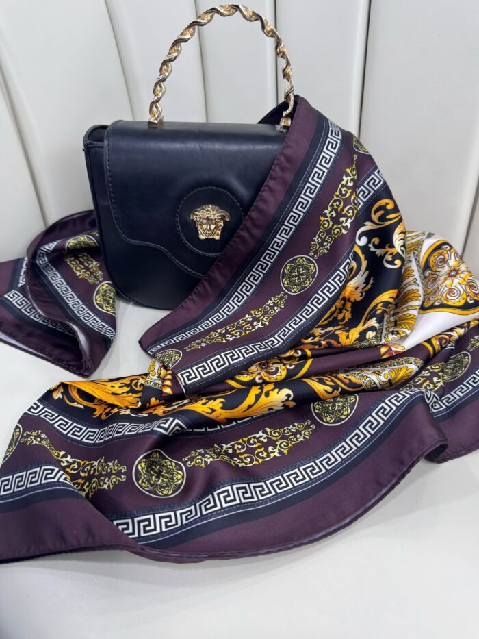 VERSACE VUAL İPEK ŞAL - 344456- Erik Moru - Görsel 3