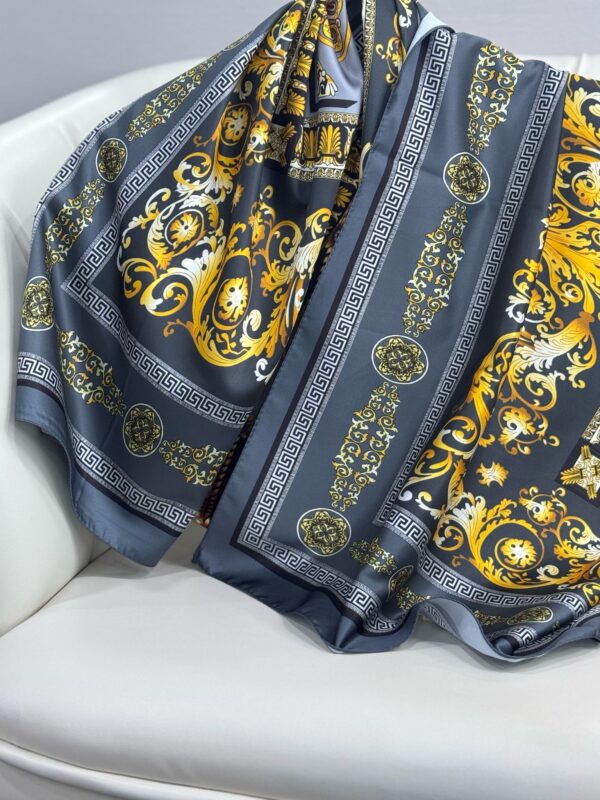 VERSACE VUAL İPEK ŞAL – 344456- Füme