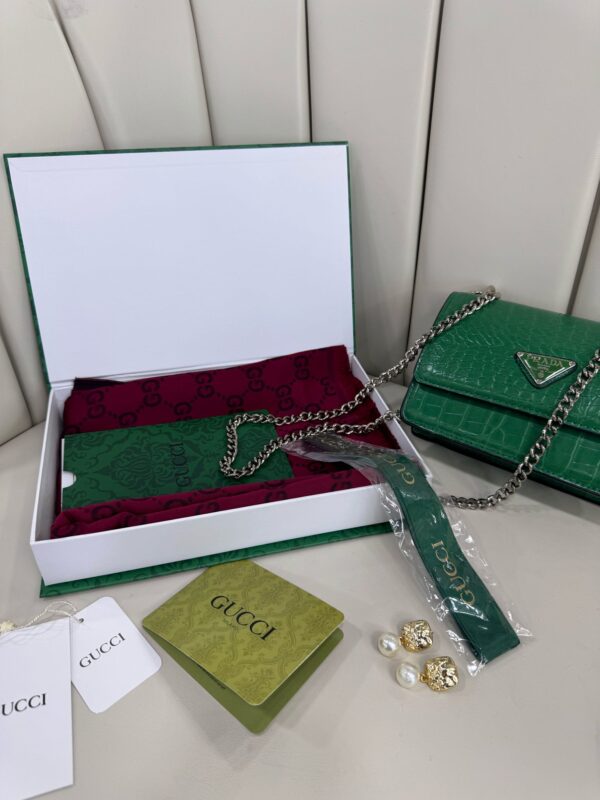 Gucci Tam Set Kutulu İthal Kaşmir İpek Şal – Bordo