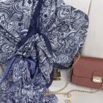 Mandala Desen Pamuk İpeksi Şal - 452366- Gece Mavisi