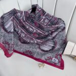 Retro Desen Pamuk İpeksi Eşarp -125698- Efsun Rengi