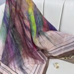 Karnaval Desen Pamuk İpeksi Eşarp- 457896- Kahve