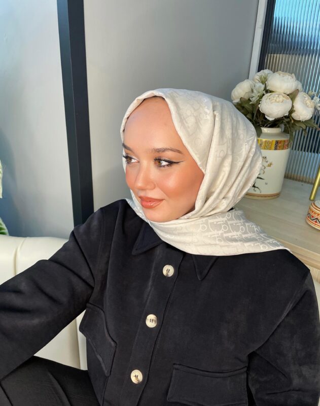 Dior Desenli İpek Kaşmir Çift Taraflı Şal 78002 – Taş