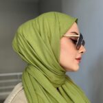 Organic Scarfs Tesettür Penye Şal Hijap Modeli- FISTIK YEŞİLİ