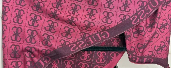 GUESS ÇİFT TARAFLI KAŞMİR İPEK EŞARP 7859-BORDO