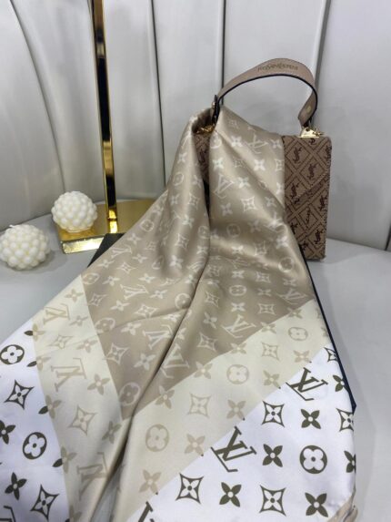 LV Twill Eşarp -5563-Krem