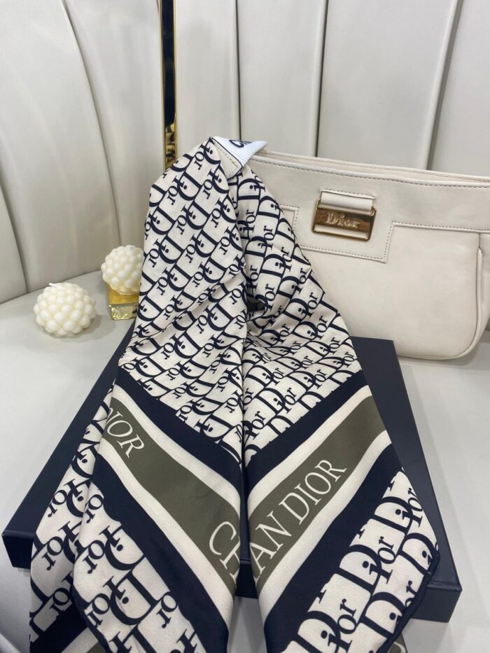 Dior Twill Eşarp-356536-Haki Ekru
