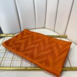 Eğimli Baklava Desen İpeksi Jakar Şal - 741256 -  Portakal