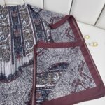 Etro Desen Pamuk İpek Şal 49733 -Gül Mürdümü