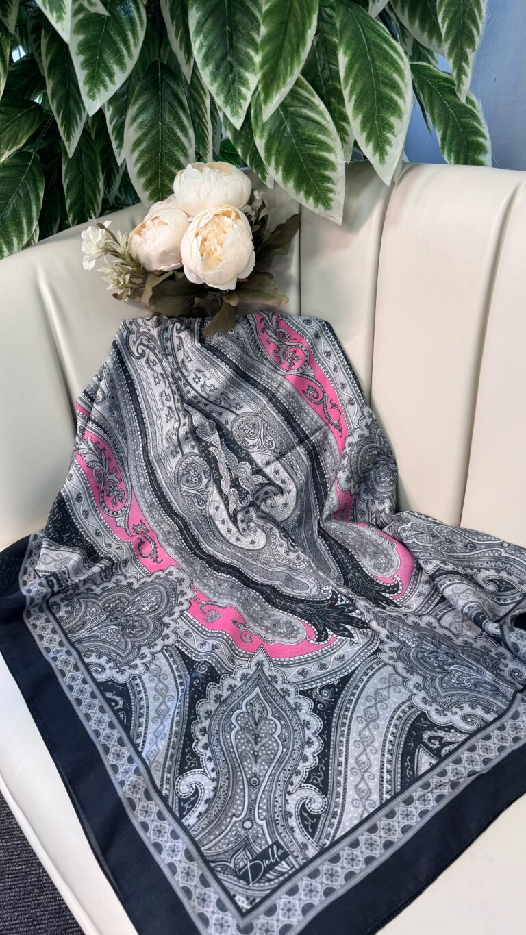 Etro Pamuk İpek Şal -987654- Siyah Pembe