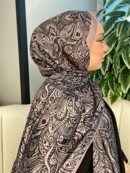 Mandala Desen Pamuk İpeksi Şal -452103-  Lila