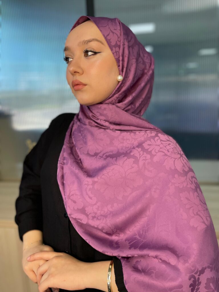 Ahenk Desen İpeksi Jakar Şal - 75395- Lavanta