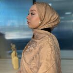 Ahenk Desen İpeksi Jakar Şal - 75395- Çikolata