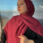 Özgün Desen İpeksi Jakar Şal - 75989-Bordo