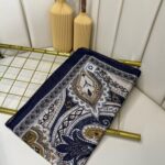 Etro Pamuk İpek Şal -987654-Gece Laciverti-Gold