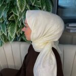 Lv Çift Taraflı Kaşmir İpek Eşarp 10445 -Vanilya