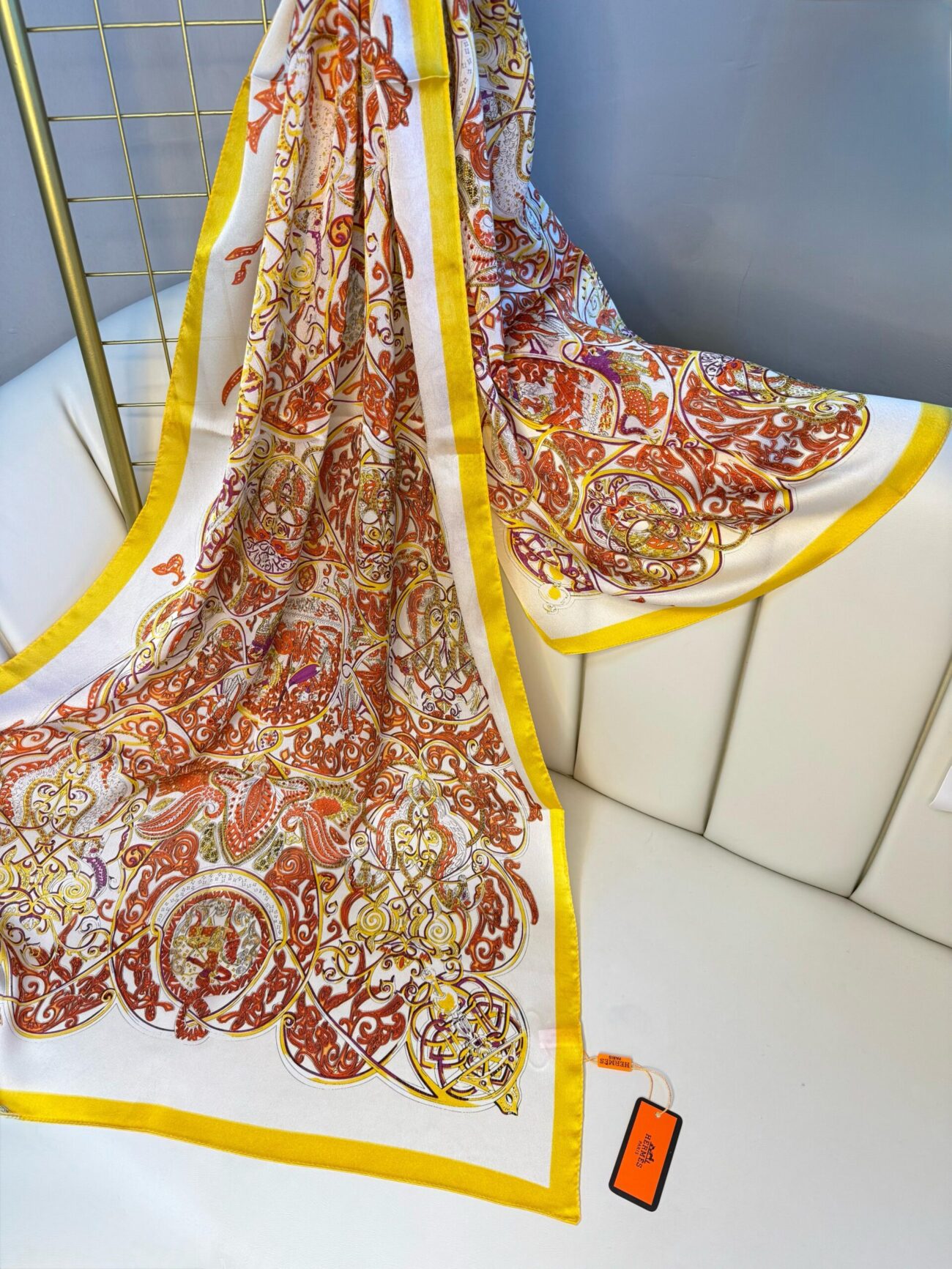 Hermes  Vual İpek Şal-741852-Mango