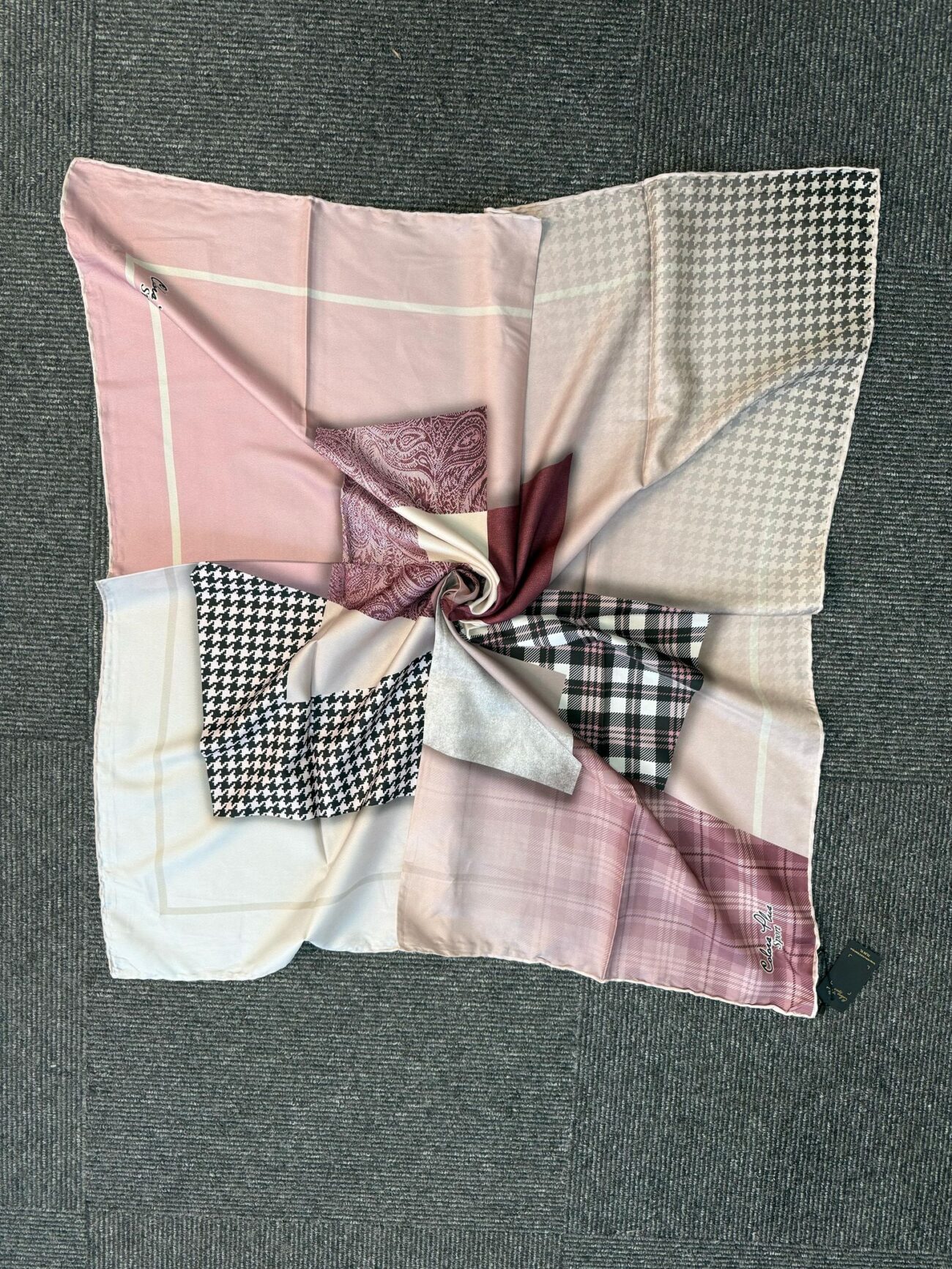 Twil  Eşarp-321661-Kazayağı Desen-Lacivert