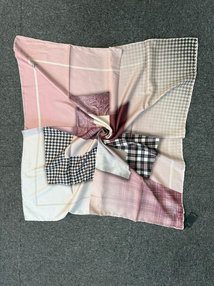 Twil  Eşarp-321661-Kazayağı Desen-Pudra