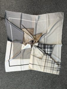 Twil  Eşarp-321661-Kazayağı Desen-Gri