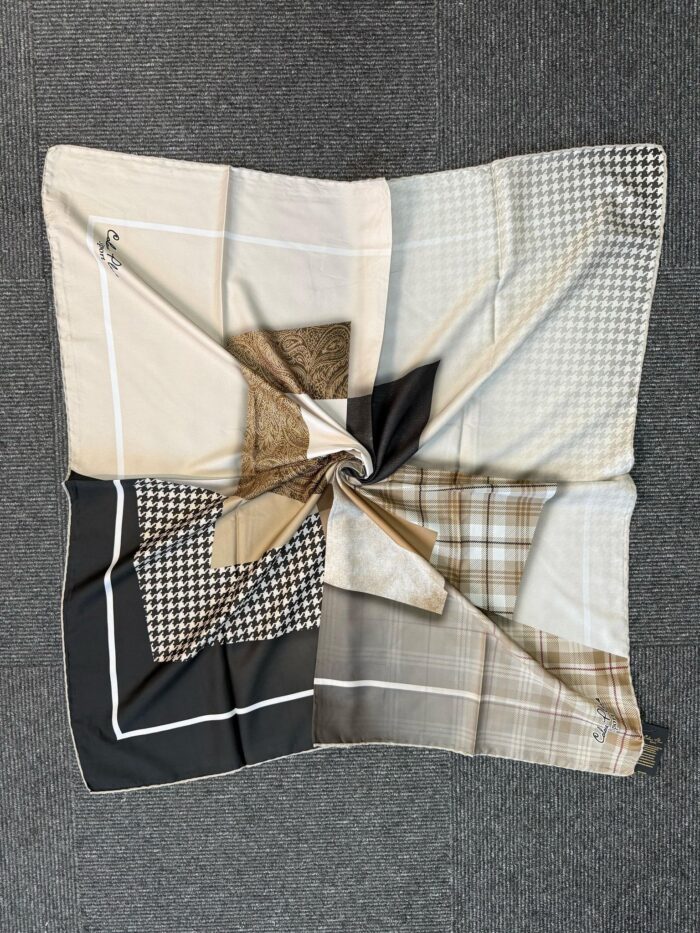 Twil  Eşarp-321661-Kazayağı Desen-Kahve