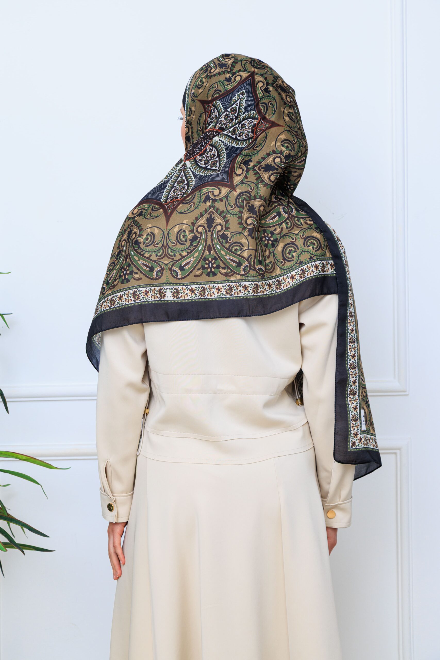 Etro Buta Desenli Pamuk Soft Şal - 377350 - Siyah Vizon - Görsel 6