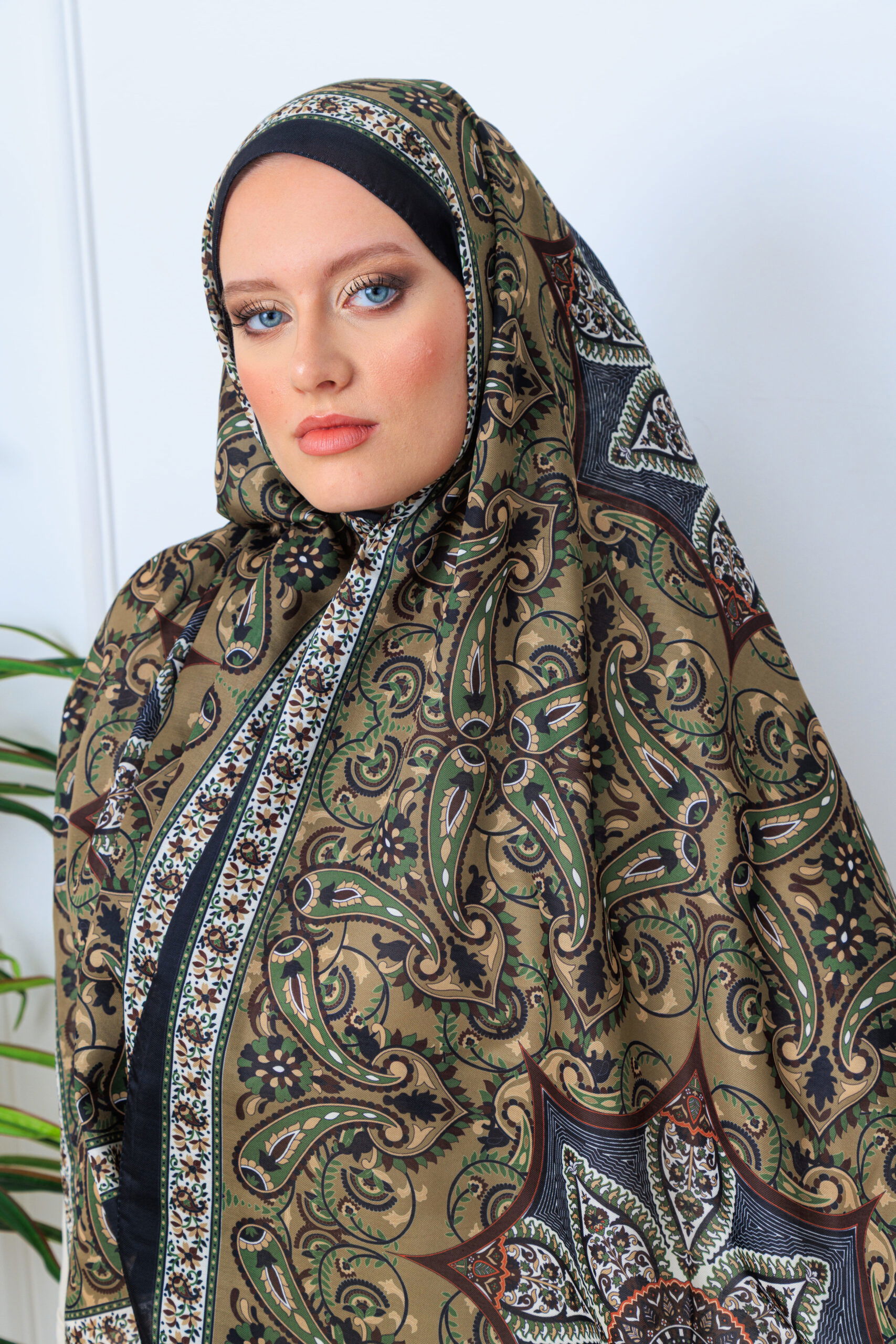 Etro Buta Desenli Pamuk Soft Şal - 377350 - Siyah Vizon - Görsel 10