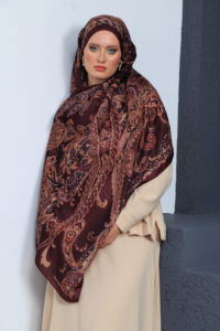 İnci Gecesi Desen Pamuk İpek Şal-10004-BORDO