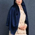 Dior  İthal Yün  İpek Şal Tam Set Kutulu Sertifikalı-Lacivert