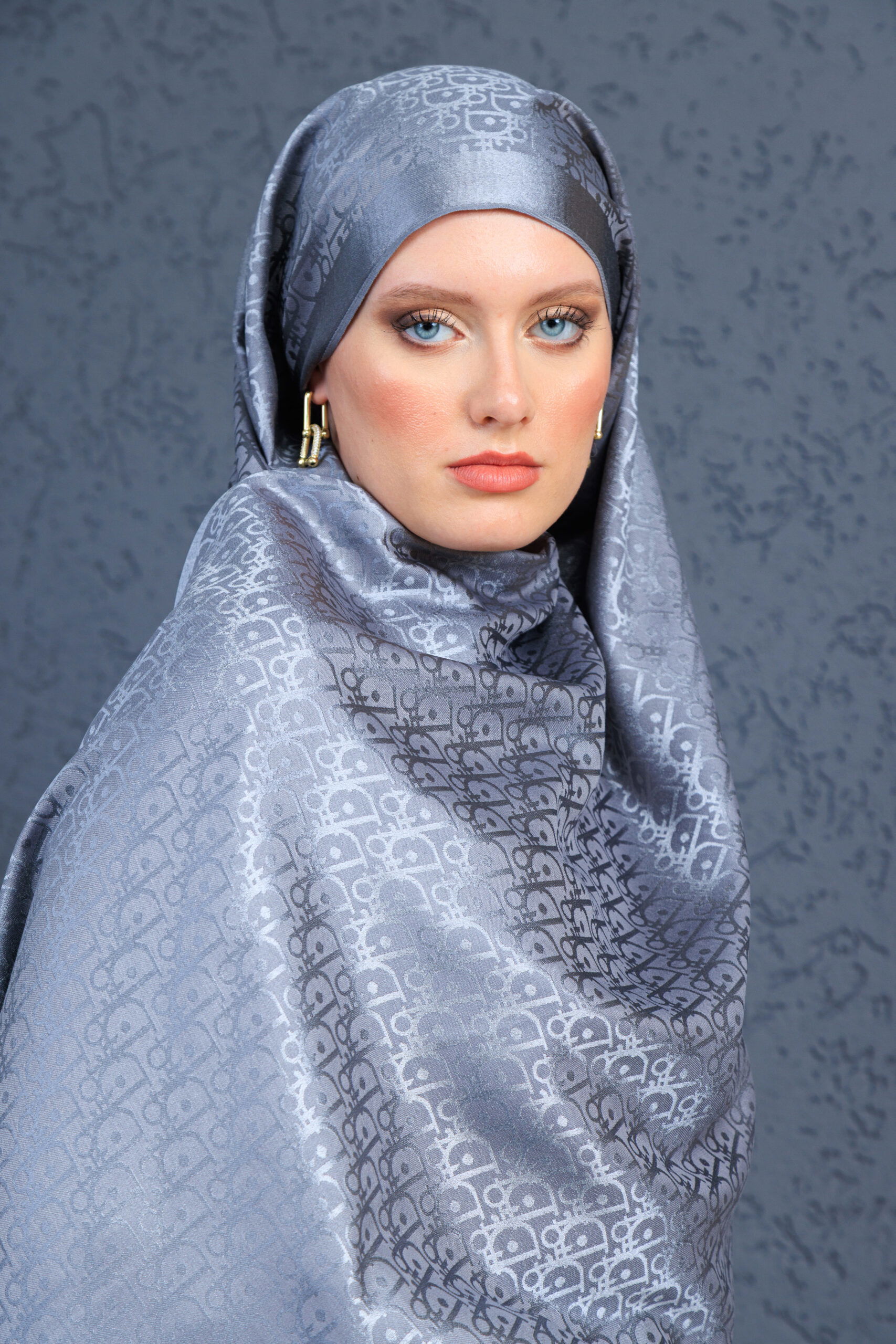 Dior İthal Yün İpek Şal Tam Set Kutulu Sertifikalı-Antrasit - Görsel 2