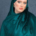 Fendi  İthal Yün  İpek Şal Tam Set Kutulu Sertifikalı-Zümrüt