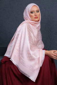 Dior  İthal Yün  İpek Şal Tam Set Kutulu Sertifikalı-Pudra