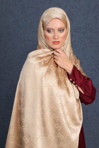 Gucci İthal Yün  İpek Şal Tam Set Kutulu Sertifikalı-Gold