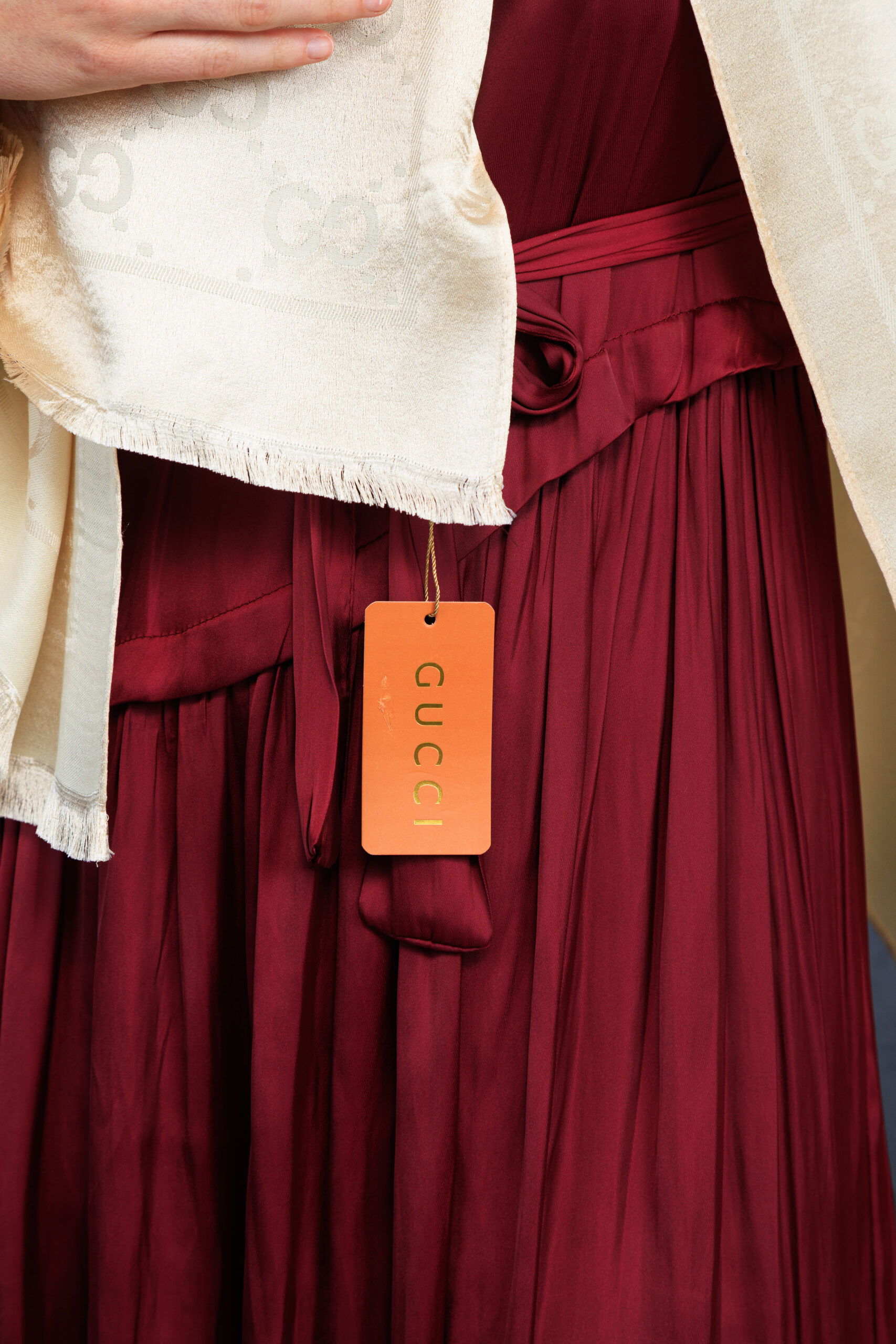 Gucci İthal Yün İpek Şal Tam Set Kutulu Sertifikalı-Gold - Görsel 3