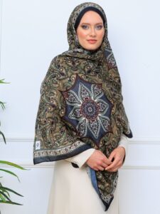 Etro Buta Desenli Pamuk Soft Şal - 377350 - Siyah Vizon