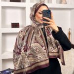 SAHRA DESEN PAMUK İPEK ŞAL-10005-KIZIL BORDO
