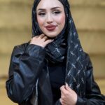 Ysl  Desen Kendinden Dokulu Desenli İtalyan Şal-10010- Gri Siyah