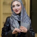 G Desen Kendinden Dokulu Desenli İtalyan Şal-10009- Vizon Lacivert