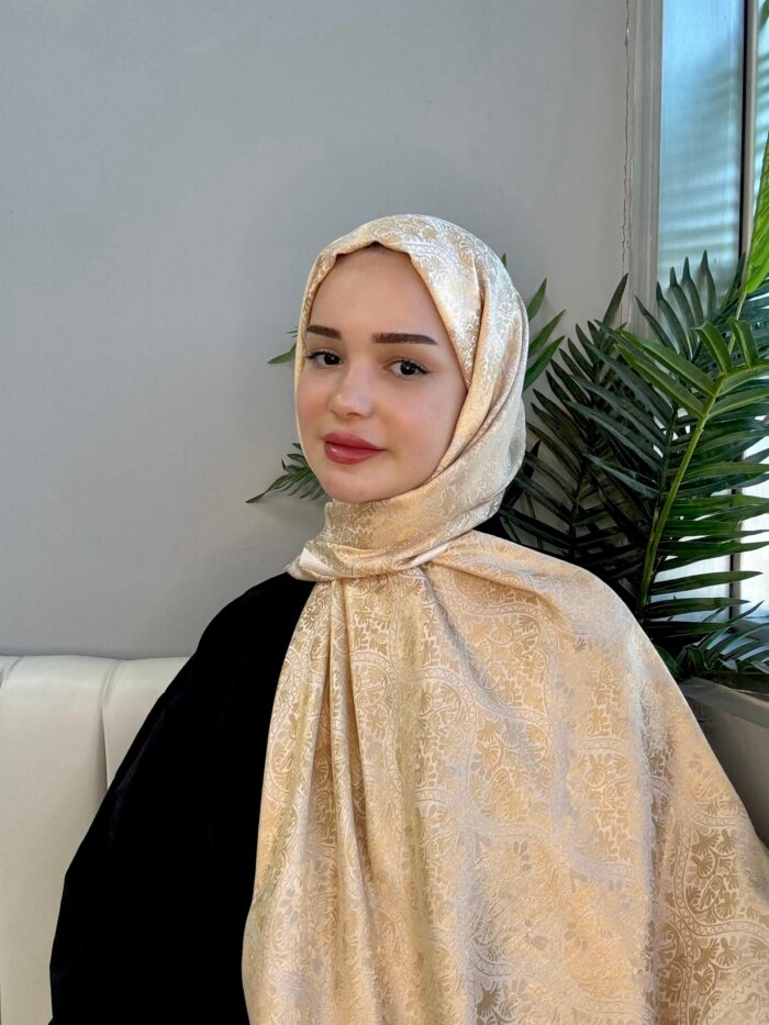 Hürrem Sultan Kendinden Dokulu Çift Taraflı Şal-2000-Saray Işıltısı - Görsel 2