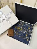 Touch İthal Etnik Desen Pamuk İpek Şal- 99880 -Füme
