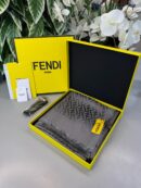 Fendi  İthal Yün  İpek Şal Tam Set Kutulu Sertifikalı-Antrasit