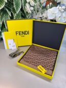 Fendi  İthal Yün  İpek Şal Tam Set Kutulu Sertifikalı-Kahve