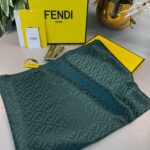 Fendi  İthal Yün  İpek Şal Tam Set Kutulu Sertifikalı-Zümrüt