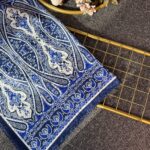 Otantik Desen Pamuk İpek Şal-259400-Saks