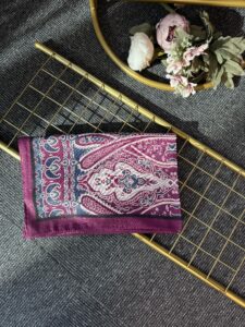 Otantik Desen Pamuk İpek Şal-259400-Bordo