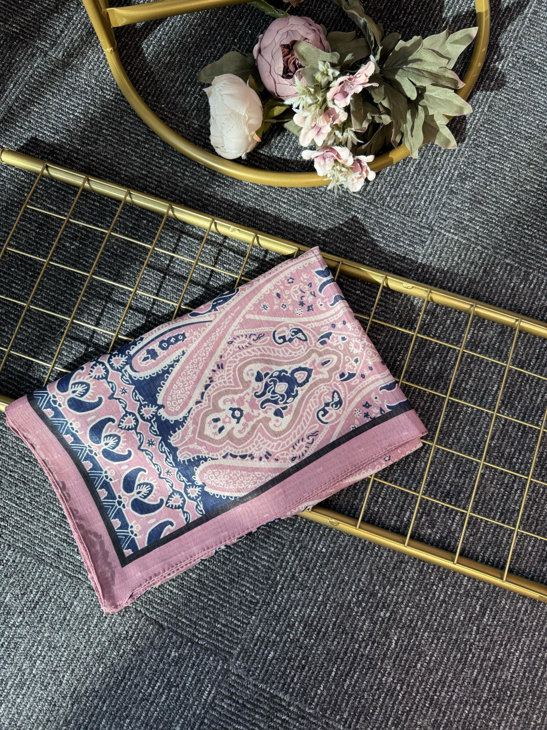 Otantik Desen Pamuk İpek Şal-259400-Pamuk Şekeri